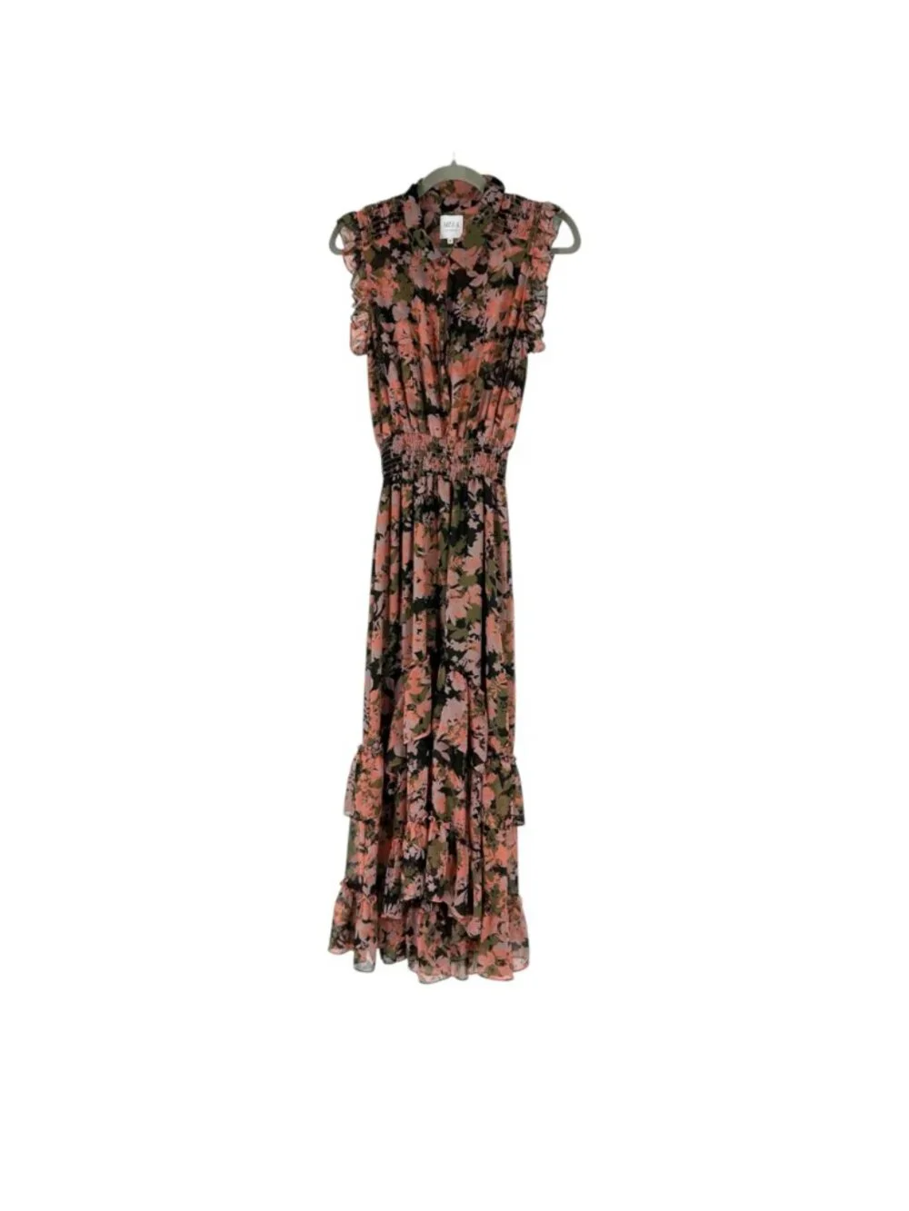 Misa Los Angeles Editha Tiered Ruffle Midi Dress Medium - Picture 2 of 8